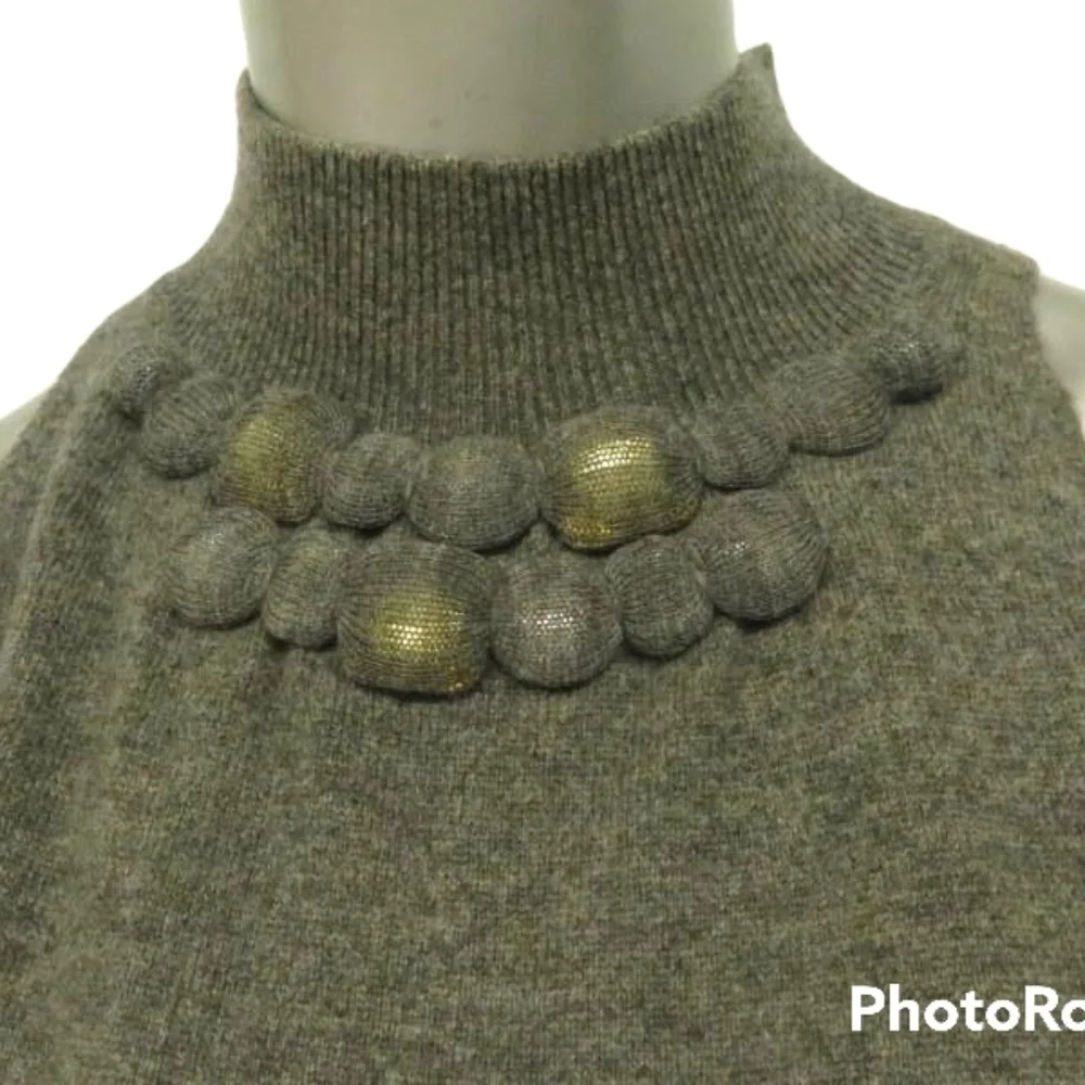 VINCE Cashmere Jewel Neck Tunic Sweater Sleeveless Grey Gray Soft Sz XS - Picture 8 of 12